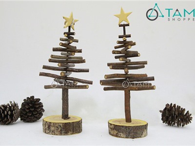 Cây thông noel mini bằng cành cây khô số 25